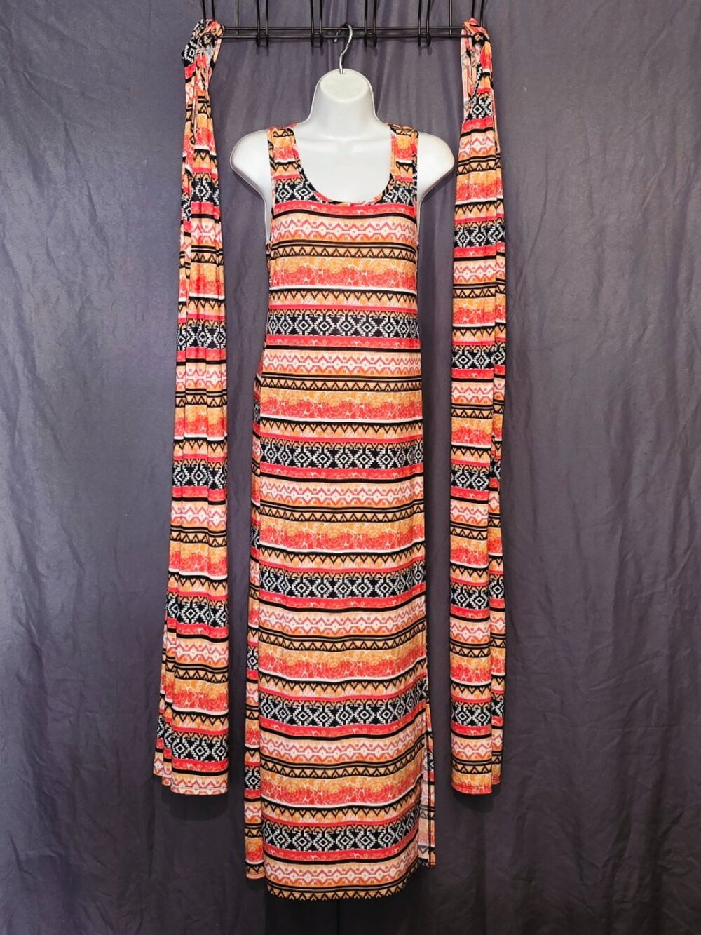 COMING SOON - SM Funwear Factory NWOT Tribal Print Split Side MAXI Dress #2